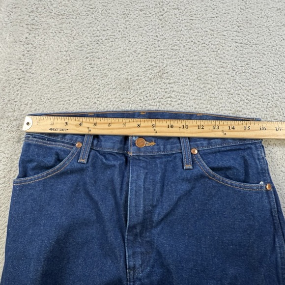 Wrangler Jeans Mens 31x36 Blue 13MWZ Cowboy Western Rodeo Denim Work Dark Wash - Picture 5 of 8